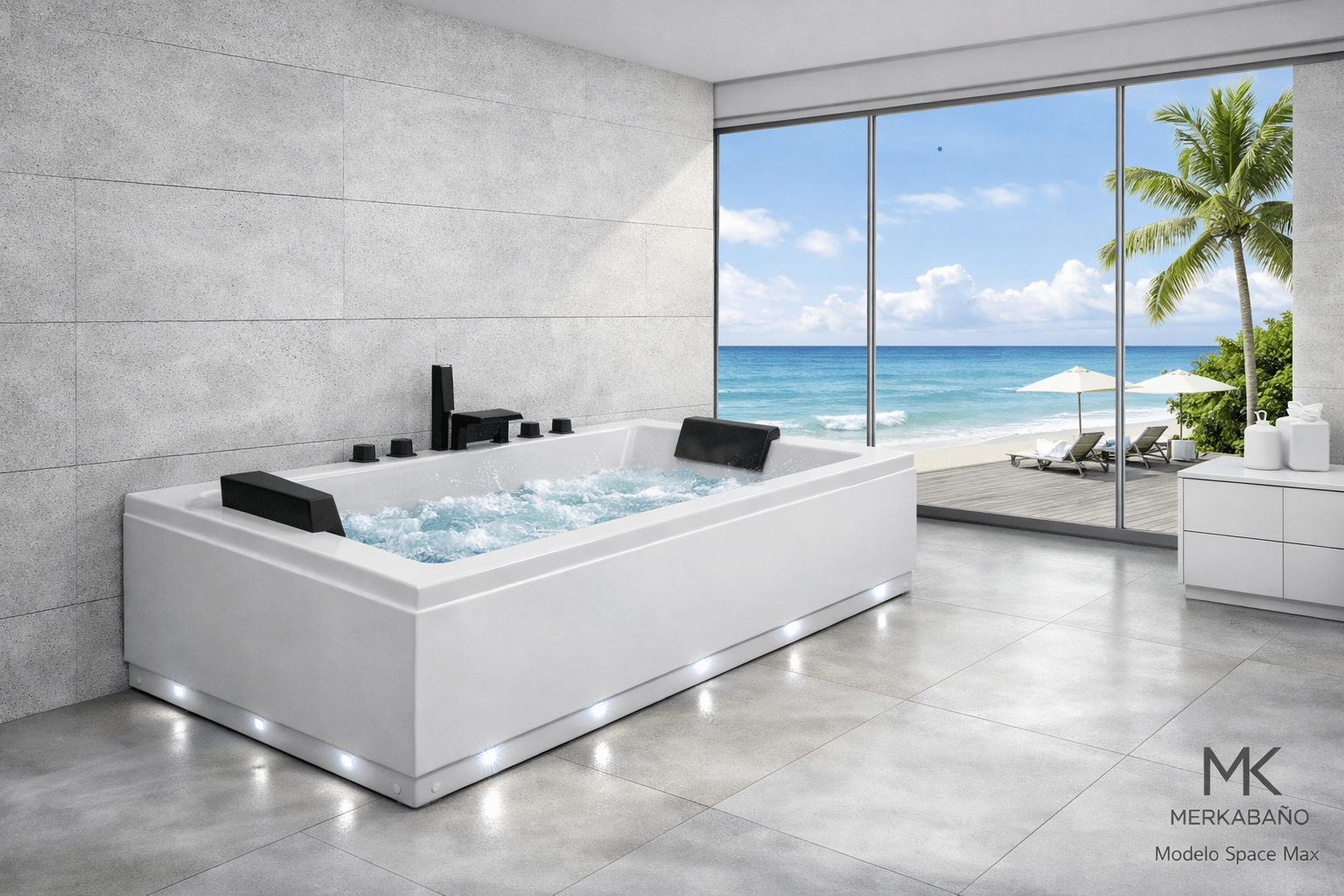 Bañera Hidromasaje 185x98 para 2 Personas Luxe Full System Premium