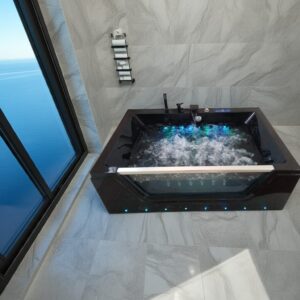 Niagara hidromasaje negra con cristal