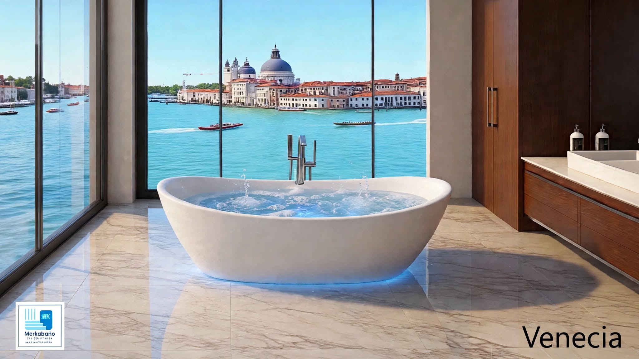 Bañera exenta con hidromasaje