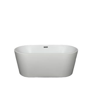 Bañera exenta blanca mate 150x75 cm de diseño oval clásico